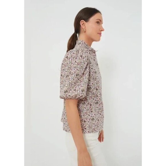Hyacinth House by Tuckernuck Blush Floral Florence Blouse Shirt XXS Peasant NWT - Picture 3 of 9